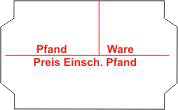 Etiketten 26x16mm, weiss, perm.-"Pfand-Ware-Preis einsch. Pfand"-HRS