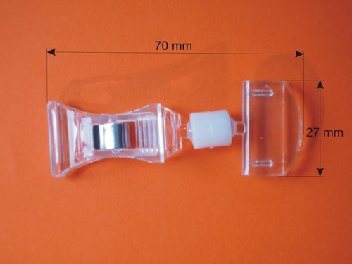Preisschild-Clip, glasklar - klein - Breite: 27 mm