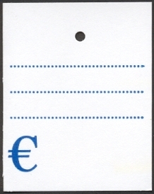 Einzel-Etiketten 35 x 45 mm, "EURO" Druck in blau