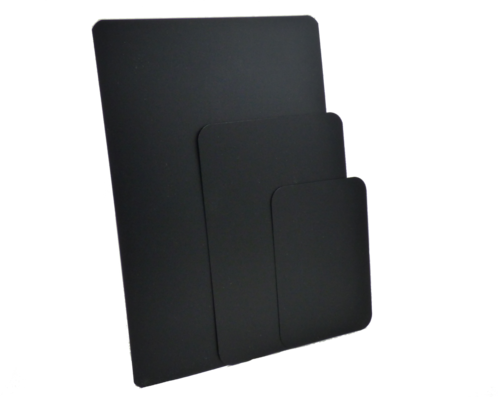 Kreidetafel DIN A5/6/7, schwarz, 2mm, beids. beschriftb. gerundet