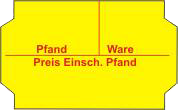 Etiketten 26x16mm, l.-gelb, perm.-"Pfand-Ware-Preis einsch. Pfand"-HRS