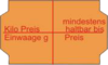 Etiketten 32x19mm l-orange, perm."Kilo Preis-mind. htb.bis-Einwaage g-Preis"