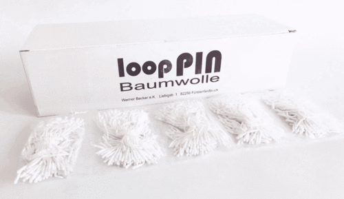 Sicherheitsfäden Baumwolle-LoopPIN-120mm weiß